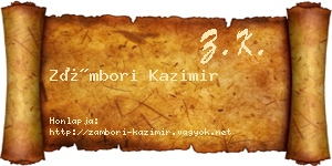 Zámbori Kazimir névjegykártya